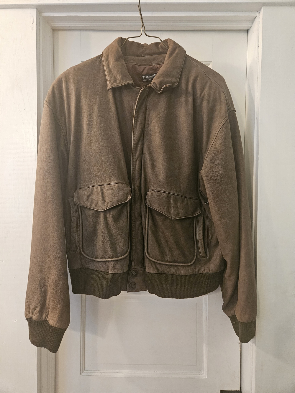 Vintage Wilson Brown Leather Bomber Jacket with Thinsulate